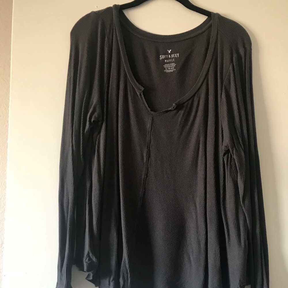 American eagle women’s waffle gray T-shirt